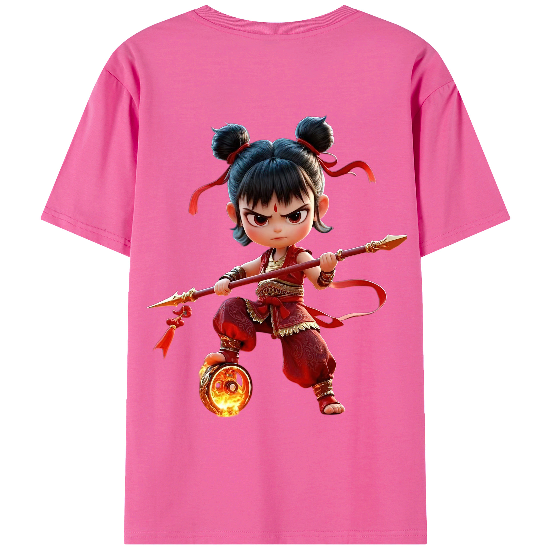 （画像用） Ne Zha 2 ナタ 魔童の大暴れ レディース半袖Tシャツ(バックプリント)